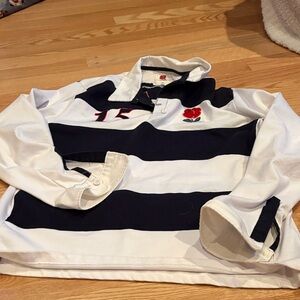 Men’s  Striped Rugby Shirt - Black and White